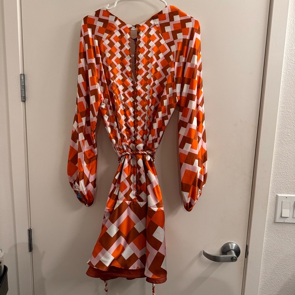 Like New! Silvia Tcherassi Silk Poggo Blouson-Sleeve Braid Belted Silk Dress - Picture 10 of 13
